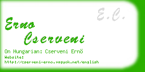 erno cserveni business card